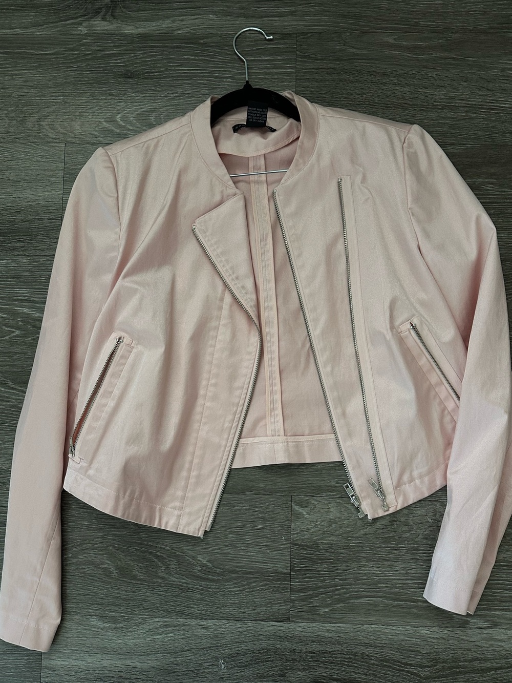 Grace Elements Pale Pink Bomber Jacket Size 6 - Picture 3 of 3